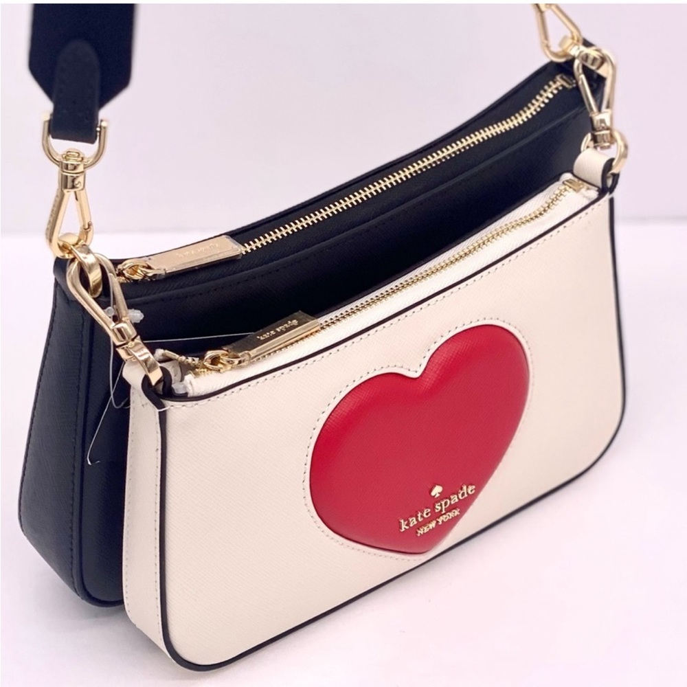 Kate Spade Duet Puffy Heart Crossbody, Meringue Multi NWT - Picture 15 of 16